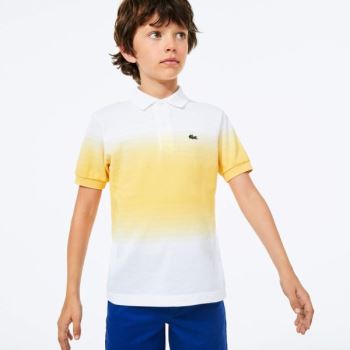 Lacoste Made in France Cotton Petit Piqué Ombré Polo - Polo Dětské Bílé / Žluté | CZ-onmHoq